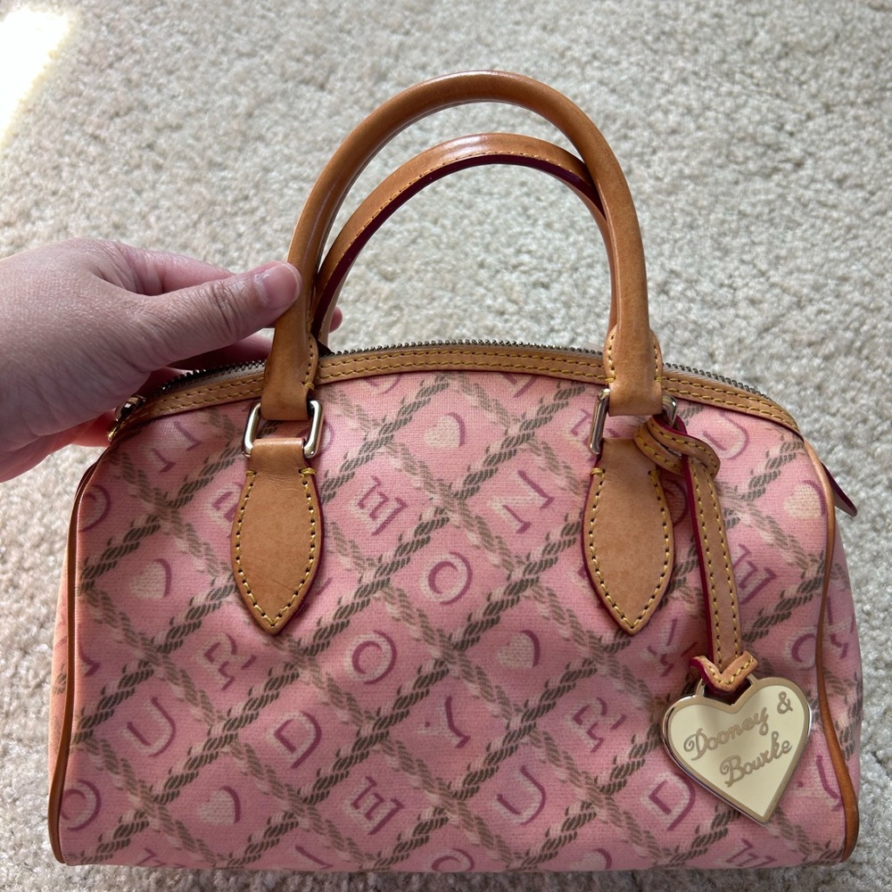 Dooney & Bourke Pink and Brown Satchel